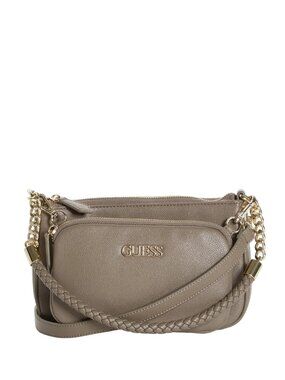 GUESS Women's Lainie Double-zip Crossbody In Grey NEW Whit Tags